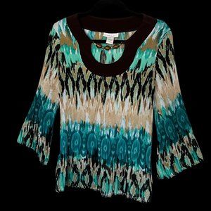 Retro Boho Bell Sleeve Blouse - MEDIUM